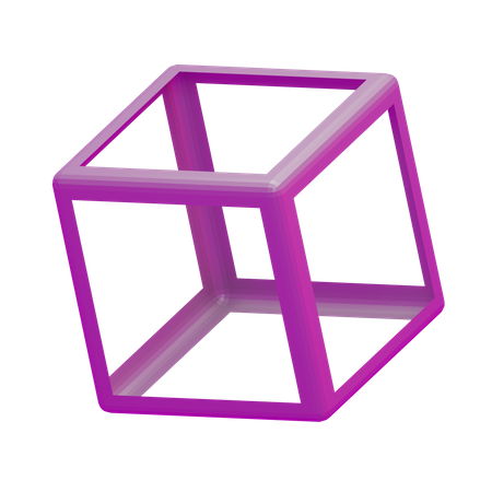 Geometría básica del cubo del marco  3D Icon