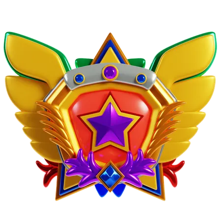 Marco de insignias de rango dorado  3D Icon