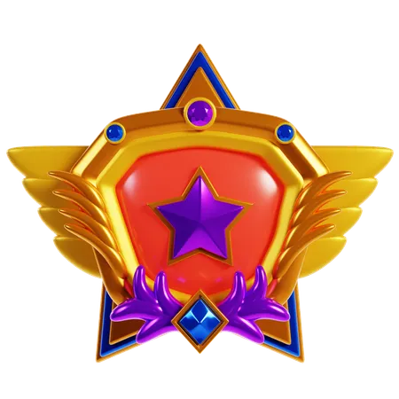 Marco de insignias de rango dorado  3D Icon