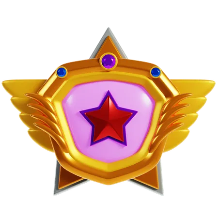 Marco de insignias de rango dorado  3D Icon