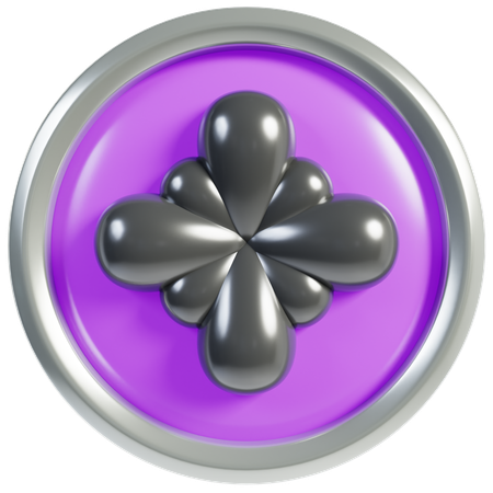 Marcos de insignia de rango morado  3D Icon