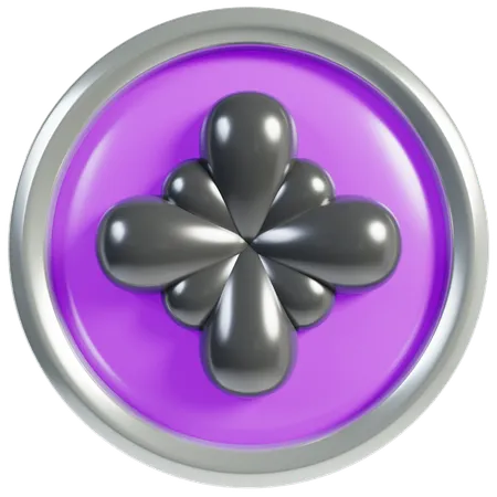 Marcos de insignia de rango morado  3D Icon