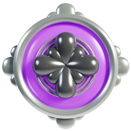 Marcos de insignia de rango morado  3D Icon