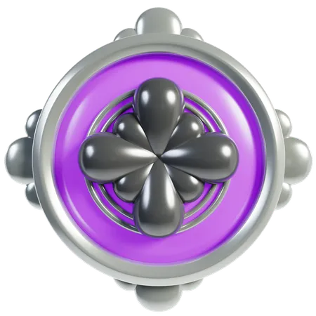 Marcos de insignia de rango morado  3D Icon