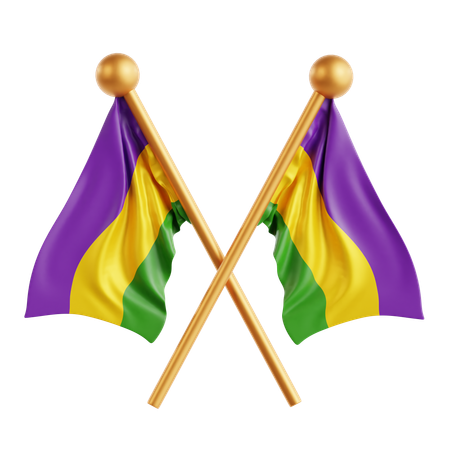 Mardi Gras Flag  3D Icon