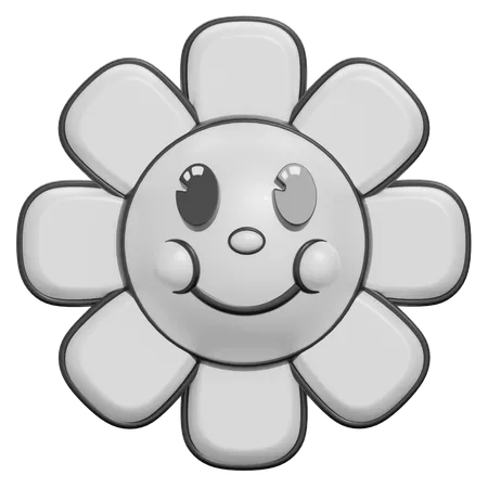 Margarida flor sorriso rosto  3D Icon