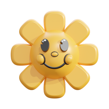 Margarida flor sorriso rosto  3D Icon