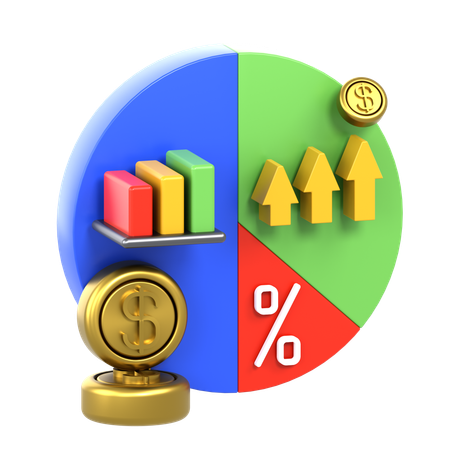 Margem de lucro  3D Icon