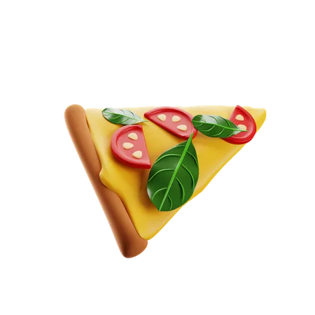 3 D Rendering Of A Pizza Margherita Slice 3D Icon