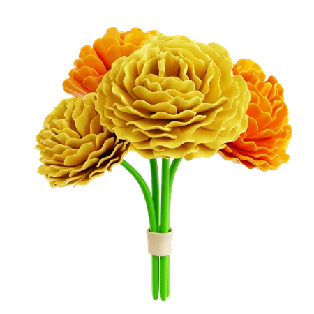 Marigold Flower  3D Icon