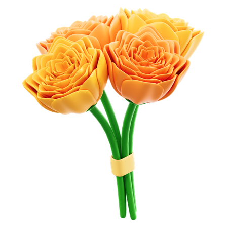 Marigold Flower  3D Icon