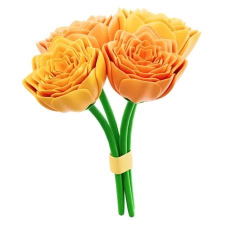 Marigold Flower  3D Icon