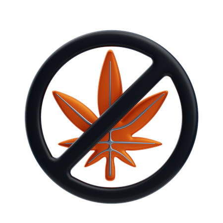 Marihuana prohibida  3D Icon