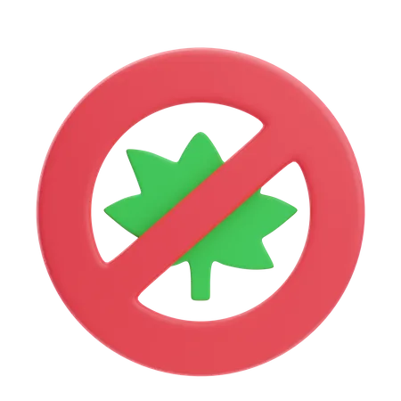 Marijuana interdite  3D Icon