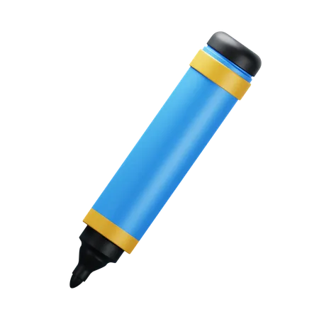Open Black Marker For Writing And Drawing 3 D Illustration Rendering Stationery 3 D Icon 3D Icon