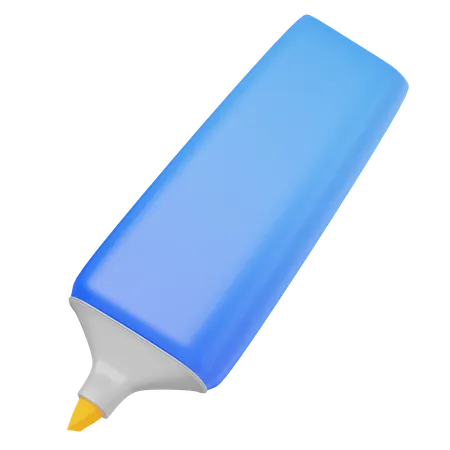 Yellow Highlighter 3 D Icon Marker Color Notes Vector Illustration 3D Icon