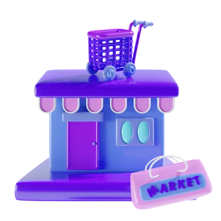 Market  3D Icon