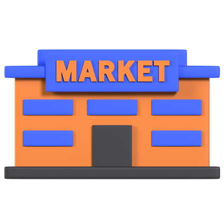 Market  3D Illustration