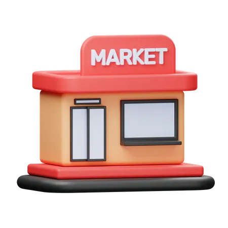 Market  3D Illustration