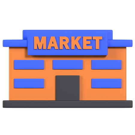 Market 3D Illustration