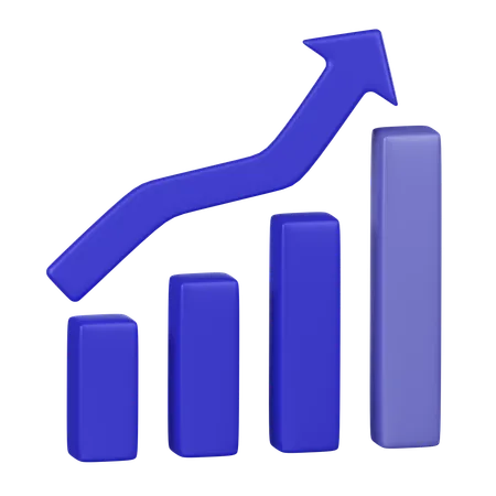 A 3 D Graphic Of A Growth Chart With An Ascending Arrow Representing Positive Economic Trends And Financial Increase 3D Icon