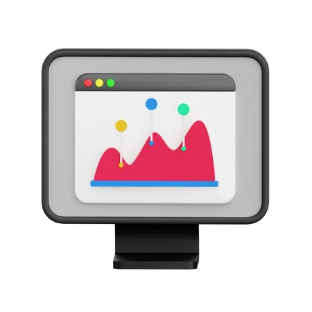 Market analysis chart  3D Icon