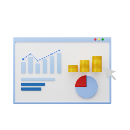 Market Analysis Data  3D Illustration