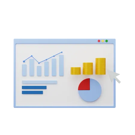 Market Analysis Data  3D Illustration