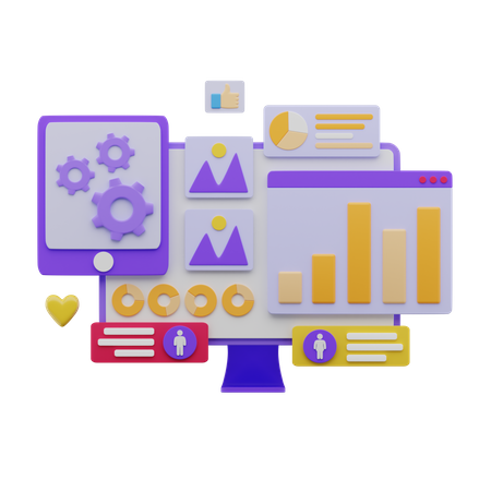 Market Analytics  3D Illustration