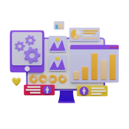 Market Analytics  3D Illustration