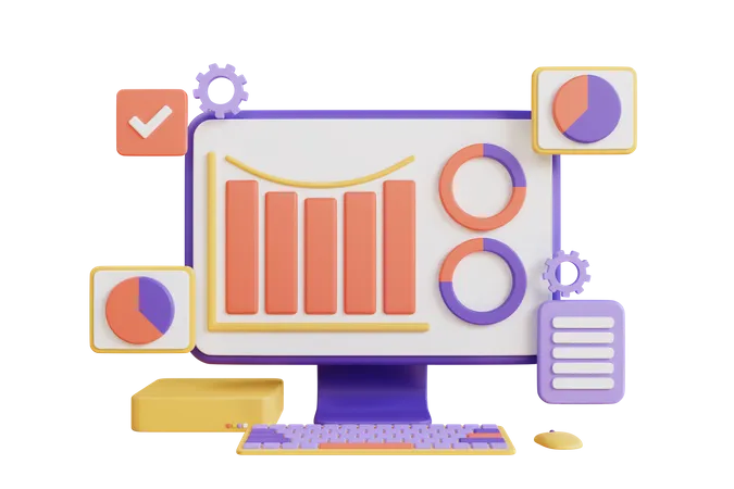 Market Analytics  3D Illustration