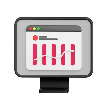 Market analytics graph  3D Icon