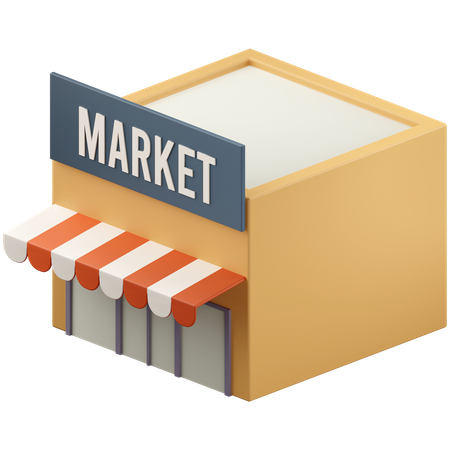 Market building  3D Icon