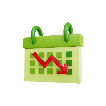 Market crash date  3D Icon