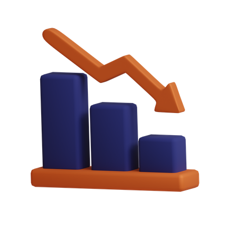 시장 하락  3D Icon