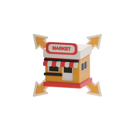 시장 확장  3D Icon