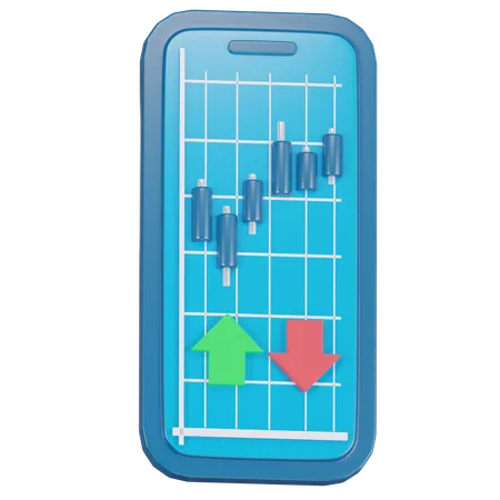 Graph Higher Arrow On Smartphone 3 D Icon 3D Icon