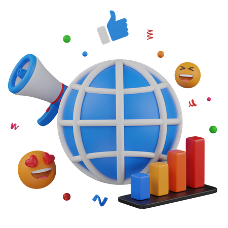 Market growth  3D Icon