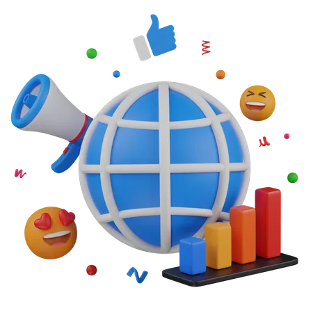 Market growth  3D Icon