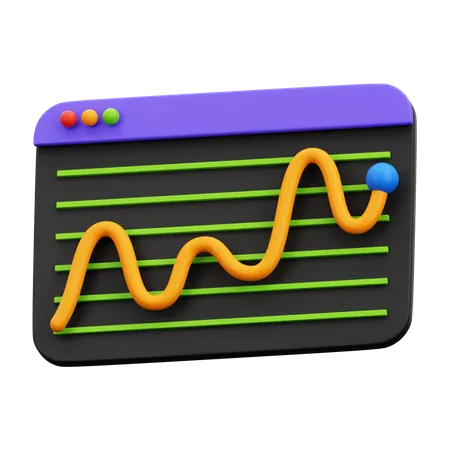 Market trading chart  3D Icon