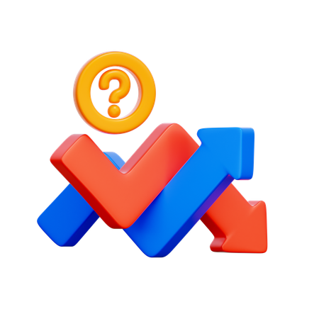Market Uncertainty Graph  3D Icon