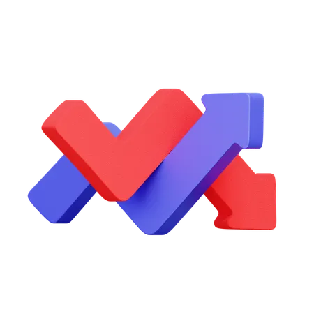 Market Uncertainty Graph  3D Icon