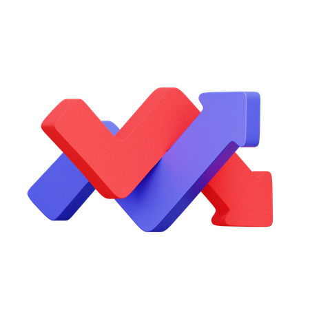 Market Uncertainty Graph  3D Icon