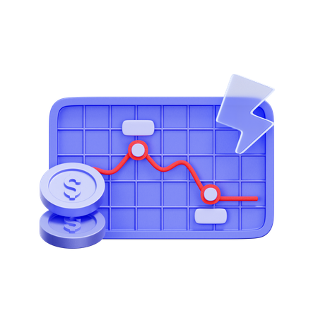시장 변동성 그래프  3D Icon