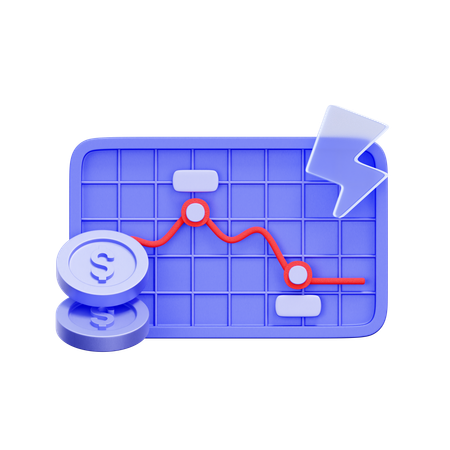 Market Volatility Graph  3D Icon
