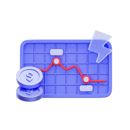 Market Volatility Graph  3D Icon