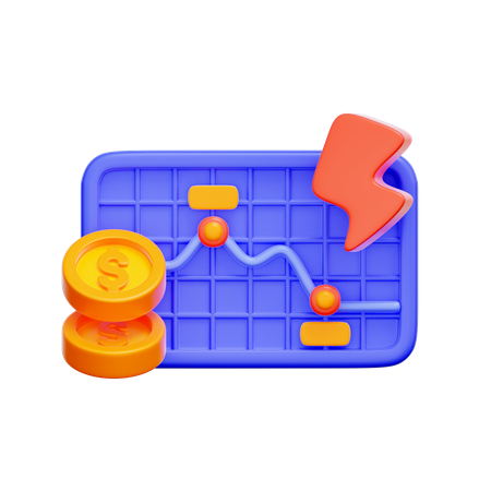 Market Volatility Graph  3D Icon
