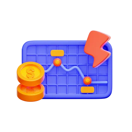 Market Volatility Graph  3D Icon