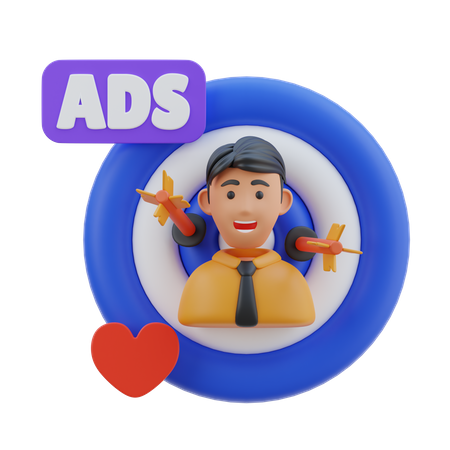 Mercado alvo  3D Icon