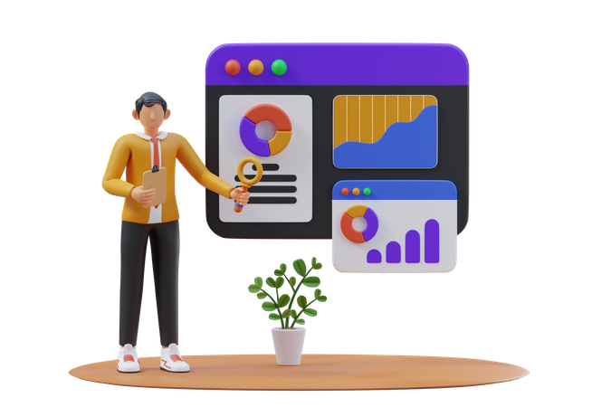 Marketing Analysis  3D Illustration